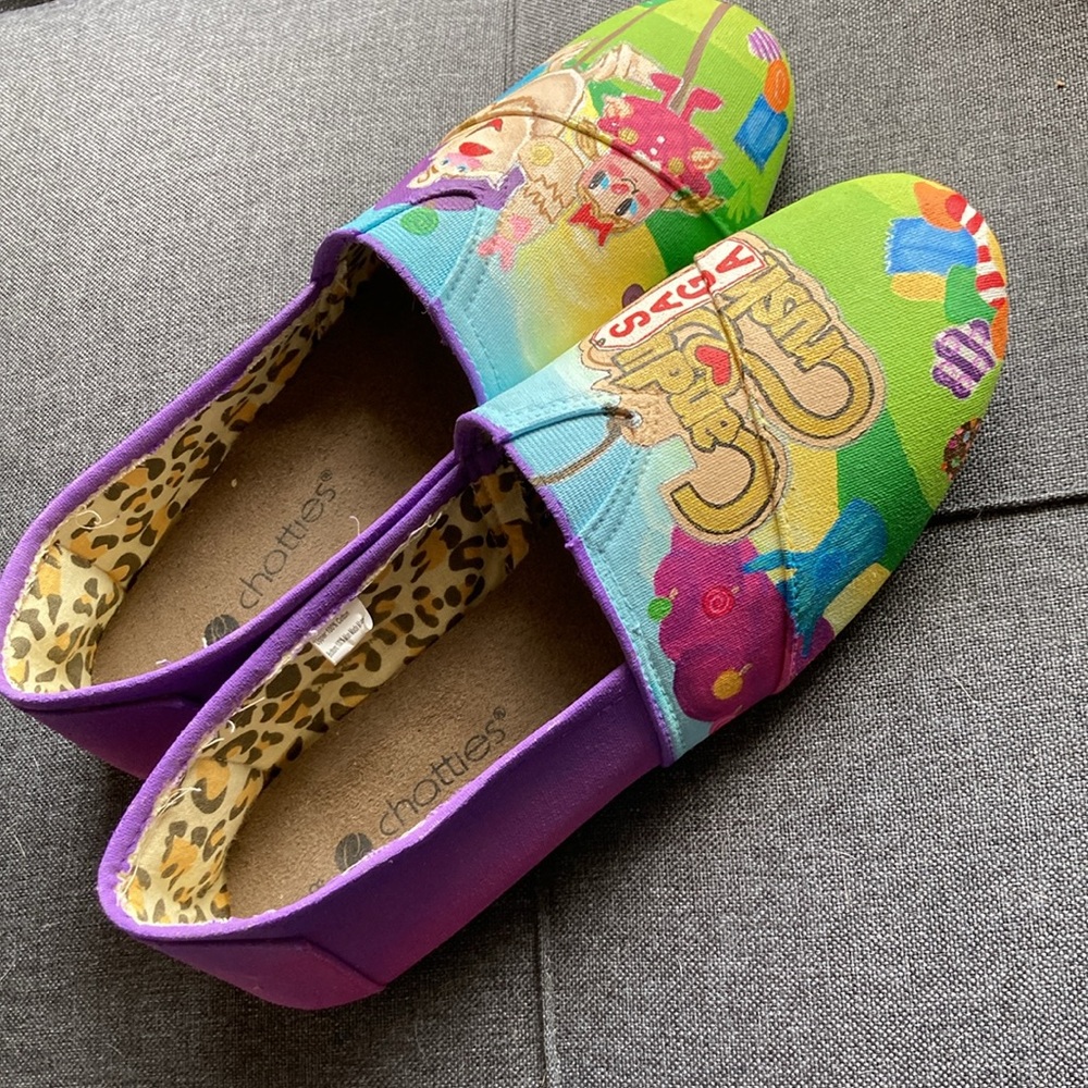 Chatties CANDY CRUSH flats size 8 unique fun colorful shoes - Picture 9 of 13
